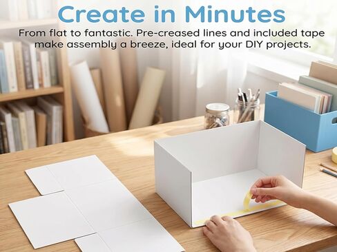 Cardboard Diorama Kit, 13 x 8.7 x 8.3 Inch Display Box with Double-Sided Tape for DIY Crafts, Toys and Miniatures in Kuwait