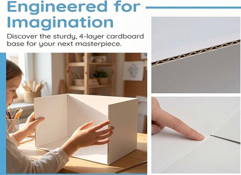 Cardboard Diorama Kit, 13 x 8.7 x 8.3 Inch Display Box with Double-Sided Tape for DIY Crafts, Toys and Miniatures in Kuwait