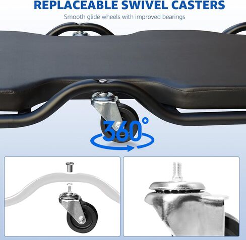 HKTE Heavy Duty Garage Creeper, Low Profile Design, Durable Metal Frame, Comfortable Pillow in Kuwait