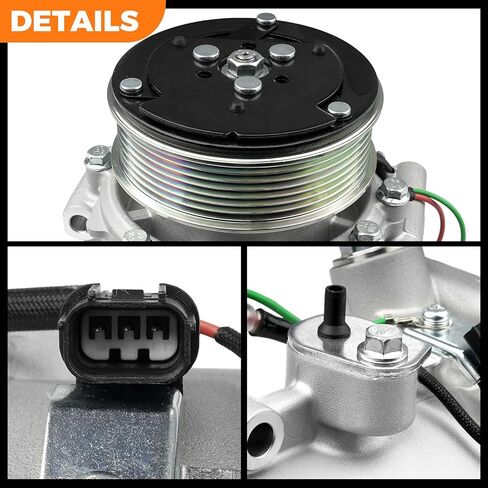 AC Compressor Compatible with Honda CR-V(for EX/EX-L/LX Models Only)2.4L 2007-2014, Honda Civic L4 2.4L(Only for Si Models)2012-2015,Acura RDX 2007-2012 2.3L Replacement for 38810RWCA03 97580 98580 in Kuwait