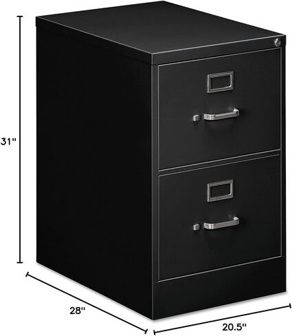 Alera Two-Drawer Economy Vertical File, 2 Legal-Size File Drawers, Black, 18" x 25" x 28.38" in Kuwait