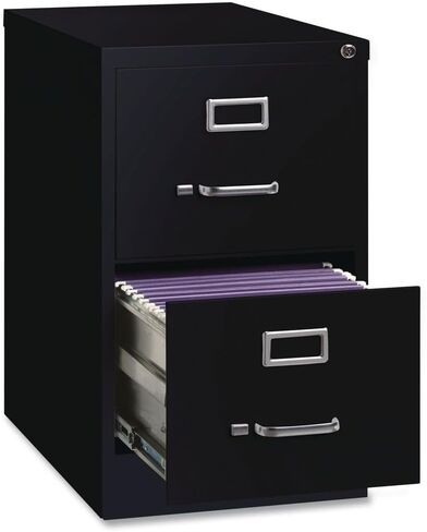 Alera Two-Drawer Economy Vertical File, 2 Legal-Size File Drawers, Black, 18" x 25" x 28.38" in Kuwait