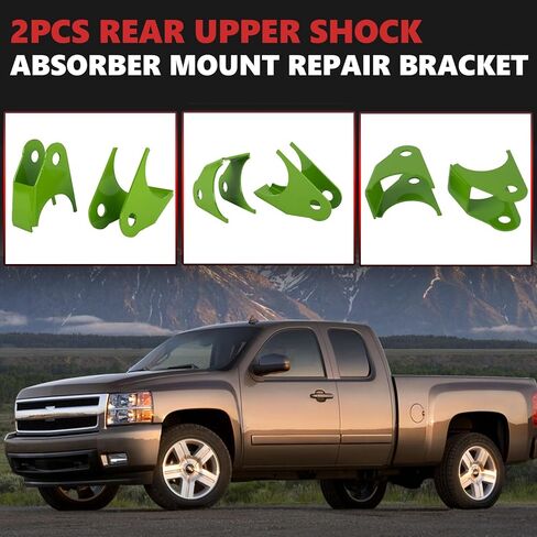 2PCS Rear Upper Shock Mount Repair Bracket Rear Shock Mounting Compatible with 1999-2007 Chevrolet Silverado 1999-2006 GMC Sierra 1500 2500 Replace 523-288 Driver Left Side Shock Mount in Kuwait
