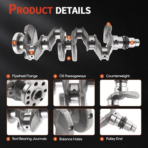 Engine Crankshaft & Bearings kit Replacement for Hyundai Elantra 2012-2016, for Kia Forte 2014-2015 1.8L L4 DOHC, Replace 622V62EH00 in Kuwait