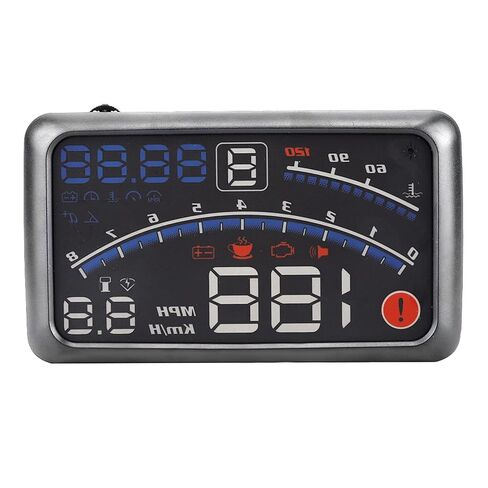 Car HUD Digital Speedometer Windshield MPH KM h Speed Limit Warning Plug and Play for Cars with OBD2, Battery Voltage, Water Temperature in Kuwait