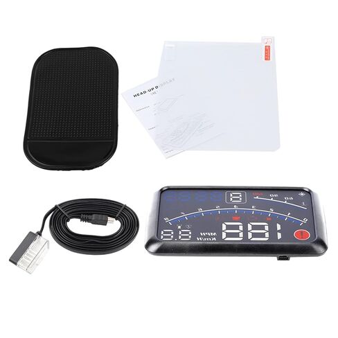 Car HUD Digital Speedometer Windshield MPH KM h Speed Limit Warning Plug and Play for Cars with OBD2, Battery Voltage, Water Temperature in Kuwait