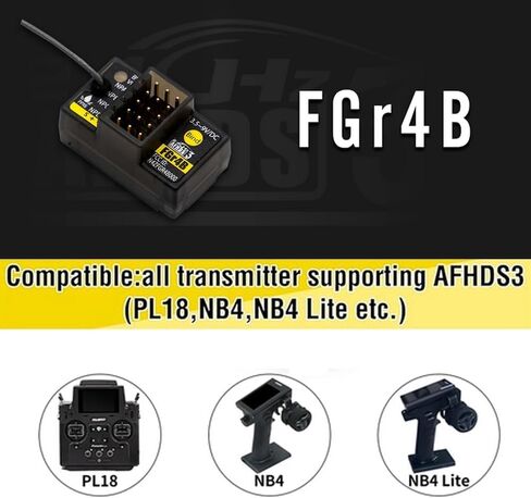 Flysky FGr4B Receiver 2.4GHz 4 Channel Receiver for Flysky AFHDS3 PL18 NB4 NB4 Lite Transmitter in Kuwait