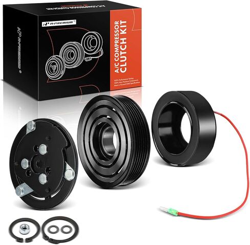 طقم قابض ضاغط مكيف الهواء A-Premium متوافق مع Jeep Wrangler TJ 1997-1999، Cherokee 1997-2001 & Dodge Dakota 1996-2002، 2.5L 4.0L، يناسب فقط طراز SD709 in Kuwait