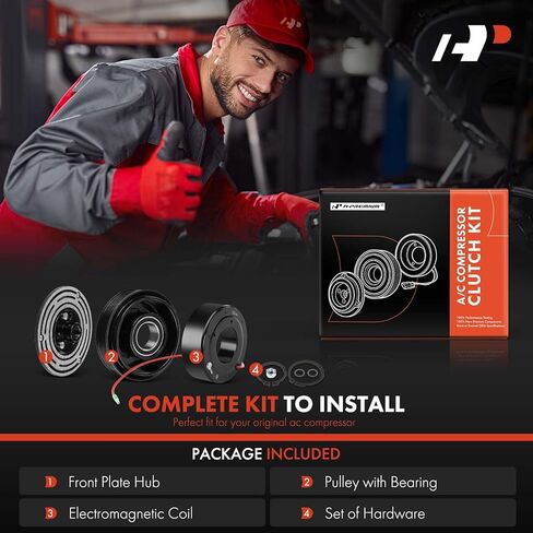 طقم قابض ضاغط مكيف الهواء A-Premium متوافق مع Jeep Wrangler TJ 1997-1999، Cherokee 1997-2001 & Dodge Dakota 1996-2002، 2.5L 4.0L، يناسب فقط طراز SD709 in Kuwait