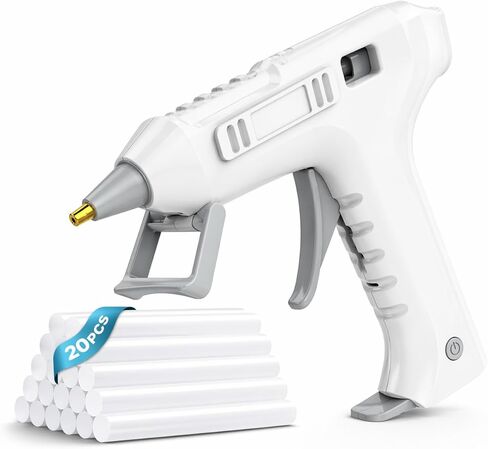 Cordless Hot Glue Gun, 20s Rapid Heat-Up, 2Ah Rechargeable Battery, USB-C Charging, Smart Auto Shut-Off, Anti-Drip, 20 Premium Glue Sticks for DIY Crafts Home Repairs School Projects in Kuwait