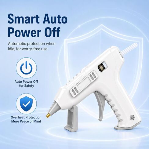 Cordless Hot Glue Gun, 20s Rapid Heat-Up, 2Ah Rechargeable Battery, USB-C Charging, Smart Auto Shut-Off, Anti-Drip, 20 Premium Glue Sticks for DIY Crafts Home Repairs School Projects in Kuwait
