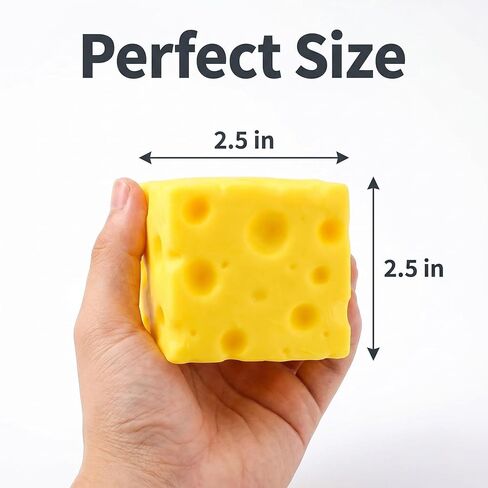 Yellow Cheese-Shaped Squishy Toy, Adult Stress Ball, Soft Creative Toy, Soft Silicone Sensory Toy, Themed Cheese-Shaped Soft Silicone Toy, relieves Stress, Promotes Relaxation in Kuwait