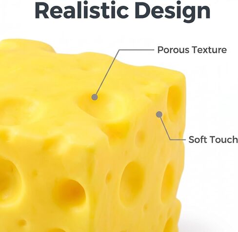 Yellow Cheese-Shaped Squishy Toy, Adult Stress Ball, Soft Creative Toy, Soft Silicone Sensory Toy, Themed Cheese-Shaped Soft Silicone Toy, relieves Stress, Promotes Relaxation in Kuwait