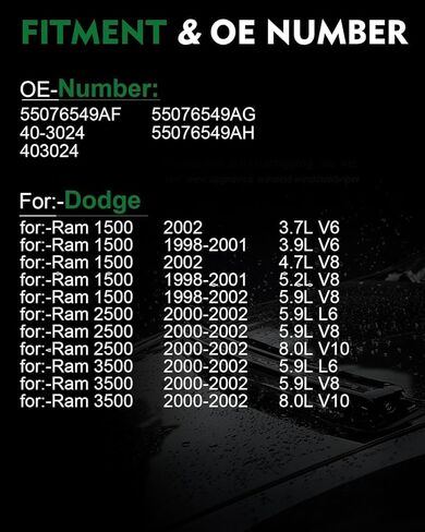 55076549AF محرك ممسحة زجاج أمامي مناسب لـ: -دودج لـ: -Ram 1500 1998-2002 3.7L 3.9L 4.7L 5.2L 5.9L، من أجل: -Ram 2500 3500 2000-2002 5.9L 8.0L مع 4 دبابيس، استبدال عمر الفاروق # 40-3024، 55076549AG in Kuwait