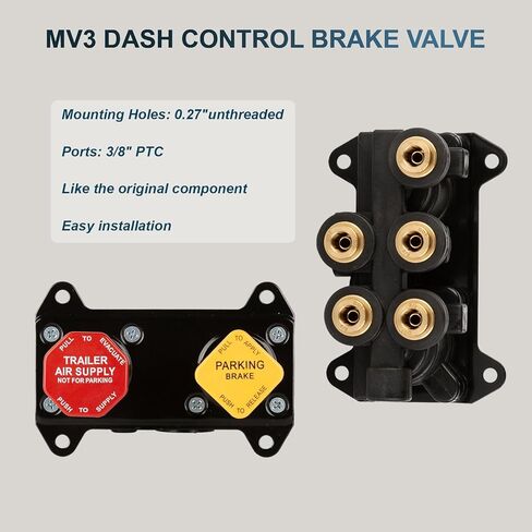 800257 MV-3 ​​صمام اندفاعة مشعب للمقطورة يعمل يدويًا 800257 مع دفع 3/8 بوصة لتوصيل المنافذ المتوافقة مع شاحنة صمام التحكم في الفرامل Bendix in Kuwait