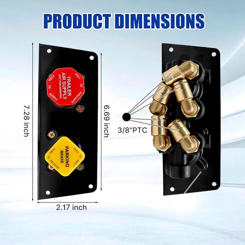 Hex Autoparts 801631 MV-3 Dash Air Brake Control Valve, Trailer Parking Brake Valves Compatible with Bendix 5013293, Freightliner BW5013293, Volvo BW801631 for Trucks and Trailers in Kuwait