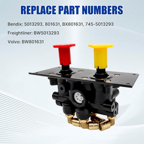 Hex Autoparts 801631 MV-3 Dash Air Brake Control Valve, Trailer Parking Brake Valves Compatible with Bendix 5013293, Freightliner BW5013293, Volvo BW801631 for Trucks and Trailers in Kuwait