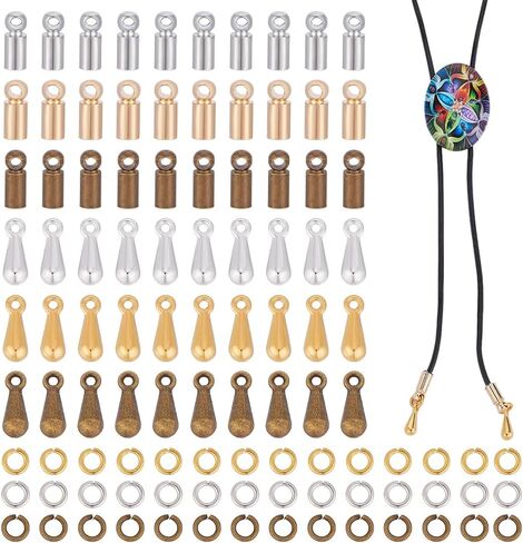 NBEADS 120 جهاز كمبيوتر شخصى بولو التعادل النتائج عدة، بولو التعادل نصائح استبدال عدة بولو التعادل مشبك الملحقات مع 30 جهاز كمبيوتر شخصى نهاية الحبل سبيكة، 30 جهاز كمبيوتر شخصى بولو النحاس دمعة سحر مع 60 جهاز كمبيوتر شخصى حلقة القفز لصنع ربطة عنق بولو in Kuwait