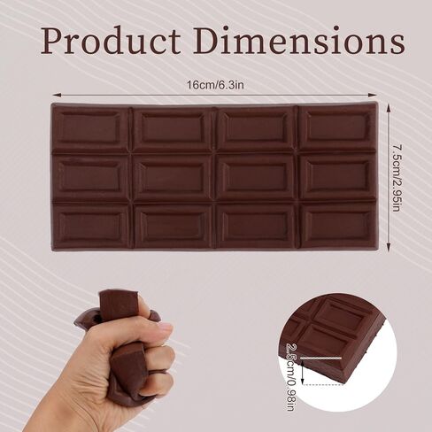 Chocolate Bar Squishy, Realistic Giant Big Jumbo Food Chocolate Squishy Soft Slow Rising Fidget Sensory Squeeze Pressure Ball for Adults Home Office Desk Gadgets & Party Favors in Kuwait