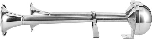 aqxreight 12V Dual Trumpet Horn 304 الفولاذ المقاوم للصدأ المصقول للقوارب البحرية، RVs، سيارات الدفع الرباعي، والشاحنات وصوت واضح، سهل التركيب in Kuwait
