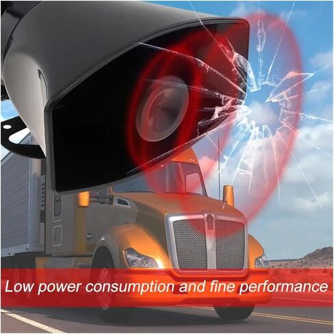 12V 100W Car Horn Siren Sound 5 Tone Electric Horn PA Speakers System Megaphone Loud Compatible with Car Train in Kuwait