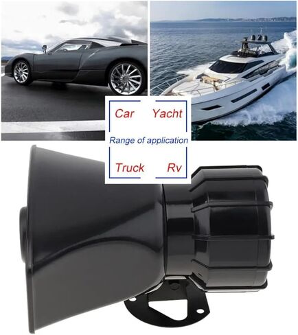 12V 100W Car Horn Siren Sound 5 Tone Electric Horn PA Speakers System Megaphone Loud Compatible with Car Train in Kuwait