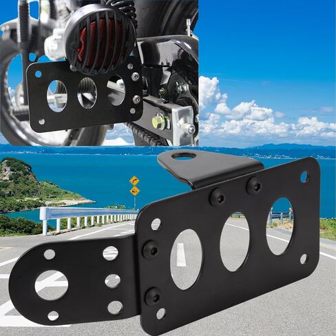 7" x 4" Motorcycle License Plate Bracket Side Mount License Plate Bracket Motorcycle License Plate Holder Fits for Honda Kawasaki Suzuki Yamaha Harley Davidson Touring Bobber Chopper in Kuwait