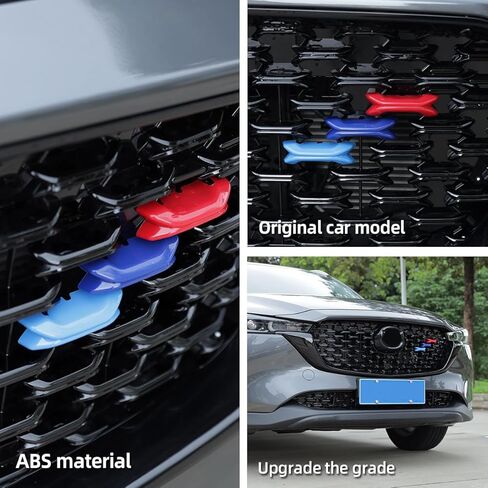 متوافق مع Mazda CX-5 2022 2023 2024 2025 شريط الشبكة الأمامية وشريط زخرفي شبكي، رقعة غطاء الشبكة ثلاثية الألوان، الملحقات الخارجية in Kuwait