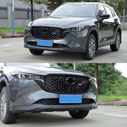 متوافق مع Mazda CX-5 2022 2023 2024 2025 شريط الشبكة الأمامية وشريط زخرفي شبكي، رقعة غطاء الشبكة ثلاثية الألوان، الملحقات الخارجية in Kuwait