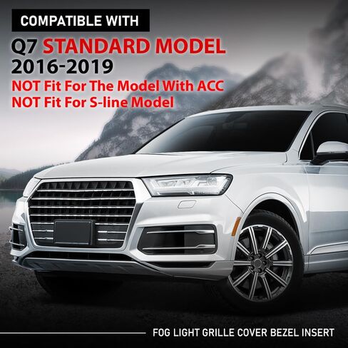 G-PLUS زوج غطاء شبكة مصابيح الضباب الأمامي، متوافق مع Audi Q7 Standard Model 2016-2019، السائق الأيسر وجانب الراكب الأيمن قطعتان in Kuwait