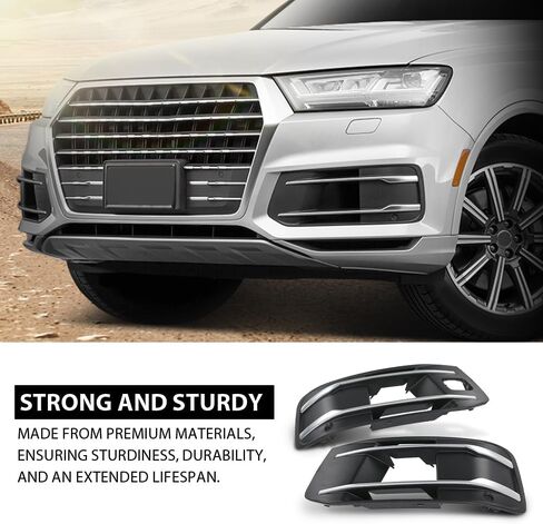 G-PLUS زوج غطاء شبكة مصابيح الضباب الأمامي، متوافق مع Audi Q7 Standard Model 2016-2019، السائق الأيسر وجانب الراكب الأيمن قطعتان in Kuwait