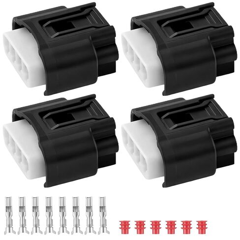 90980-11885，7283-7449 4 Sets Ignition Coil Plug Connector Black 4 Pin Ignition Coil Plug Connector Compatible with 4Runner Avalon Camry Celica Corolla Echo FJ Cruiser Highlander in Kuwait
