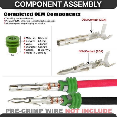 6-PIN (Conductor) 20 amps 18 20 GA, Weather-Pack Series, Sealer Terminals, Housing Male & Female Quick Disconnect QD Splice Kit in Kuwait