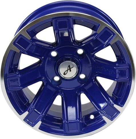 Sale 12X6 Aluminum Golf Wheels Blue (Single) 4/4 2+4 Offset in Kuwait