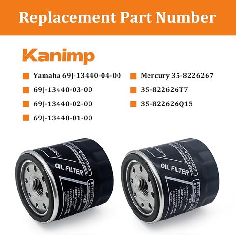 69J-13440-03-00 69J-13440-04-00 Oil Filter for Yamaha F150 F175 F200 F225 F250 Outboard Engine FX HO Cruiser SHO SVHO FSH190 195 212 222 242 252 255 275 AR SX 240 250 Series Sport Boat (2 PCS) in Kuwait