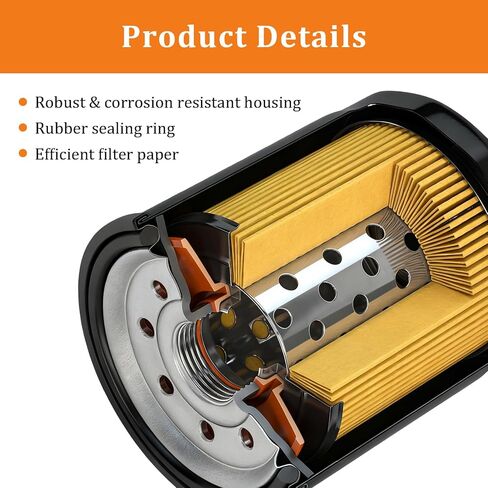 69J-13440-03-00 69J-13440-04-00 Oil Filter for Yamaha F150 F175 F200 F225 F250 Outboard Engine FX HO Cruiser SHO SVHO FSH190 195 212 222 242 252 255 275 AR SX 240 250 Series Sport Boat (2 PCS) in Kuwait