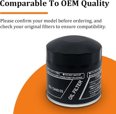 69J-13440-03-00 69J-13440-04-00 Oil Filter for Yamaha F150 F175 F200 F225 F250 Outboard Engine FX HO Cruiser SHO SVHO FSH190 195 212 222 242 252 255 275 AR SX 240 250 Series Sport Boat (2 PCS) in Kuwait