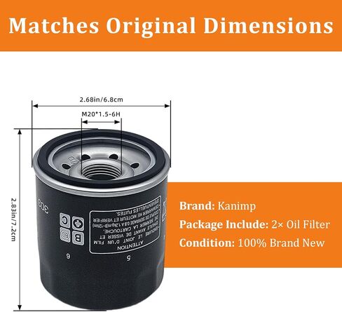 5GH-13440-00 5GH-13440-71-00 16097-0008 Oil Filter Compatible with Yamaha F100 F115 F15 F25 F30 F40 F50 F60 F70 F75 F80, Replaces 16097-0011 16097-0004 16097-0008 (2 PCS) in Kuwait