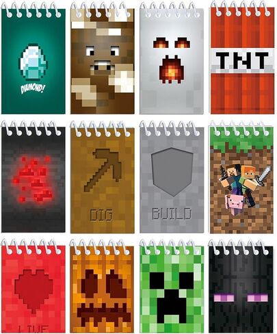 12 Pcs Pixel Mini Notepads, Game Theme Party Favors, Office Desk Accessories, Classroom Prizes, Goodie Bag Stuffers in Kuwait