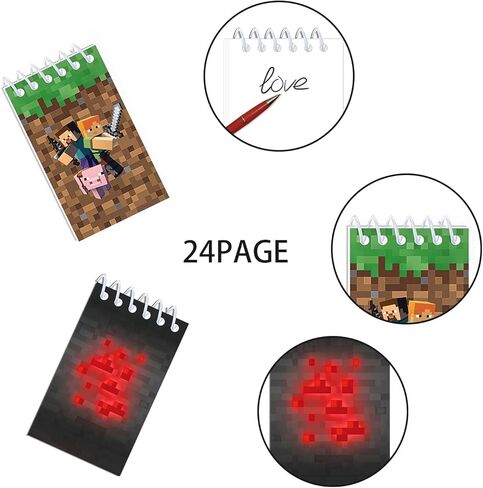 12 Pcs Pixel Mini Notepads, Game Theme Party Favors, Office Desk Accessories, Classroom Prizes, Goodie Bag Stuffers in Kuwait