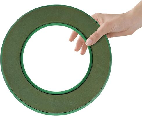 Floral Foam Ring 11.2 Inch Wet Flower Foam Base with 4 Suction Cups Round Floral Wreath Base Wet Green Mud Tray for Fresh Flowers Arrangement, Wedding Car Decoration, Table Centerpiece Decor in Kuwait