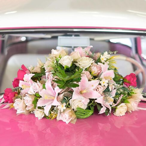 Floral Foam Ring 11.2 Inch Wet Flower Foam Base with 4 Suction Cups Round Floral Wreath Base Wet Green Mud Tray for Fresh Flowers Arrangement, Wedding Car Decoration, Table Centerpiece Decor in Kuwait