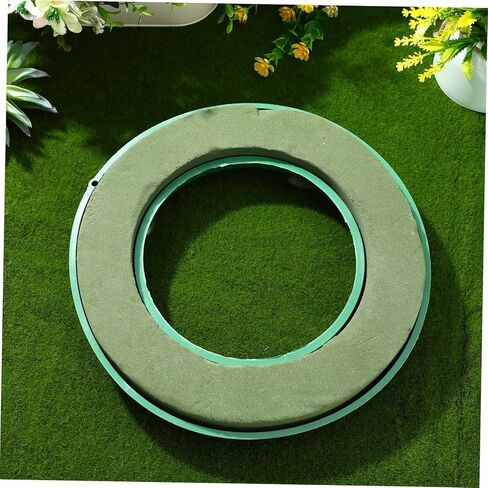 Floral Foam Ring 11.2 Inch Wet Flower Foam Base with 4 Suction Cups Round Floral Wreath Base Wet Green Mud Tray for Fresh Flowers Arrangement, Wedding Car Decoration, Table Centerpiece Decor in Kuwait