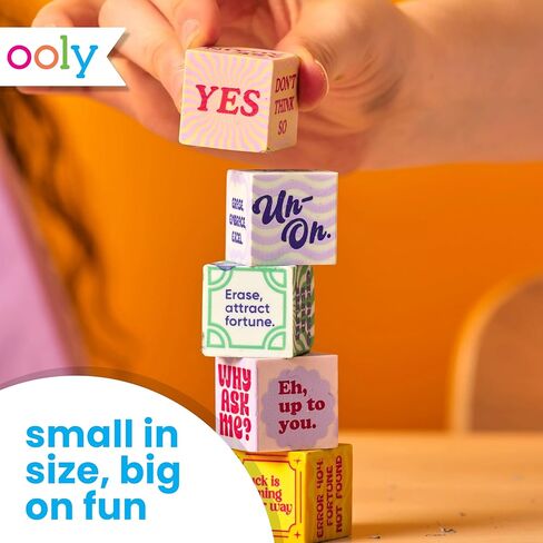 Ooly Feeling Lucky Erasers, Set of 5 Fun Dice-Shaped Erasers with Fun Messages, 1 Inch Each, Unique School Supplies for Kids, Classroom, and Desk Organization in Kuwait