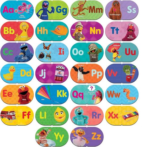 Sesame Street Alphabet Matching Puzzles - Educational Toy - Learn Letters & Case Recognition - Masterpieces in Kuwait
