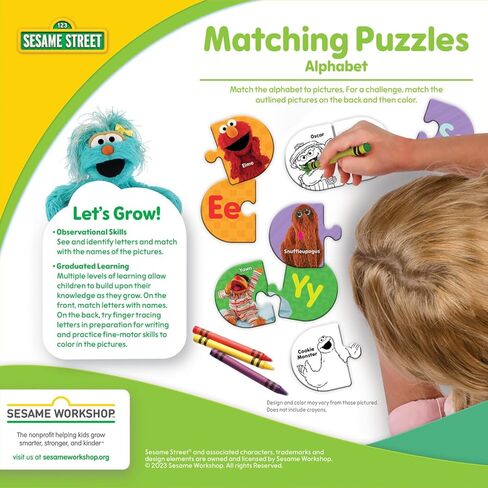 Sesame Street Alphabet Matching Puzzles - Educational Toy - Learn Letters & Case Recognition - Masterpieces in Kuwait