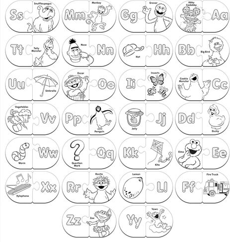 Sesame Street Alphabet Matching Puzzles - Educational Toy - Learn Letters & Case Recognition - Masterpieces in Kuwait