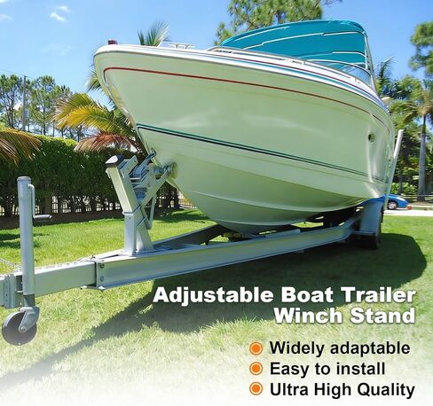 Adjustable Boat Trailer Winch Stand with Roller, Fit for 3" W X 4" H Boat Trailer Tongue Stands, Height Adjustable Winch Mounts, Include Mounting U-Bolts in Kuwait