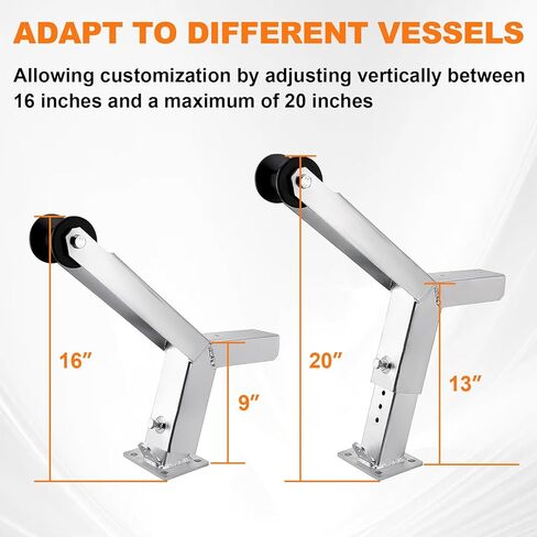 Adjustable Boat Trailer Winch Stand with Roller, Fit for 3" W X 4" H Boat Trailer Tongue Stands, Height Adjustable Winch Mounts, Include Mounting U-Bolts in Kuwait