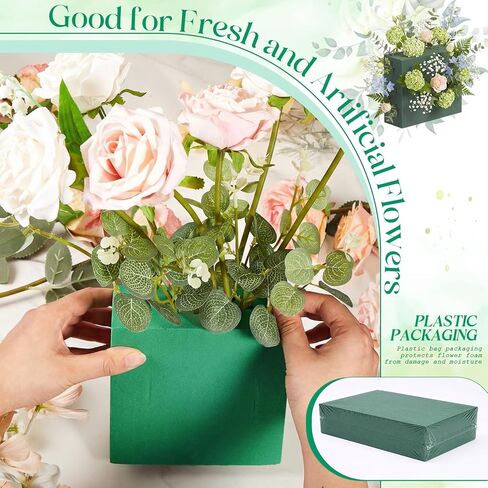 Innconee 2 Pcs 15.8"L x 11.8"W x 2.4"H Large Floral Foam Blocks for Fresh and Artificial Flower Arrangement Wet and Dry Green Floral Foam Florist Bricks for Wedding, Birthday, Crafts and Garden in Kuwait